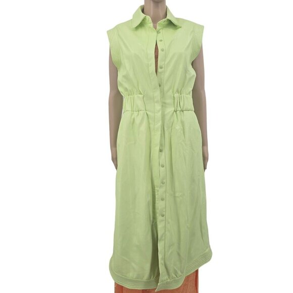 House of Harlow 1960 Lime Vegan Leather Button Dress, Women's S, NWT - Picture 4 of 9